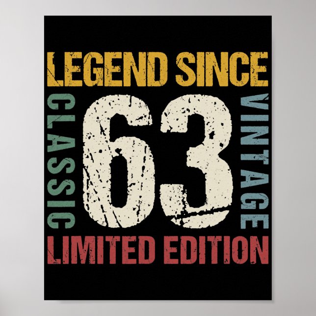 59 ÅRS Vintage 1963 59:e födelsedagen Poster (Framsidan)