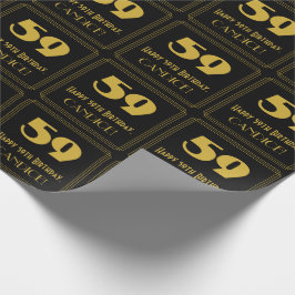 59-årsdag – Art Deco Inspirerad Look "59" & Namn Presentpapper