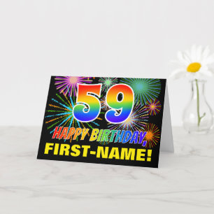 59-årsdag: Djärv, Kul, Fyrverkerier, Regnbåge 59 Kort