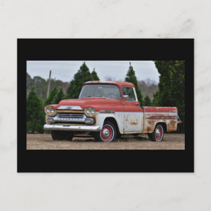 59 Chevy på en gård i Arkansas Julgran Vykort