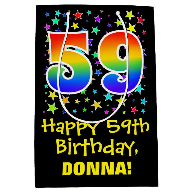 59:e födelsedag: Färga stjärnor Mönster och regnbå (Framsidan)