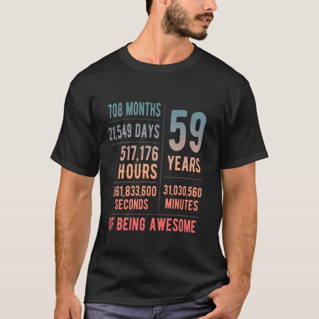 59:e födelsedag Manar Kvinnor i unga 59 år T Shirt (Framsida)