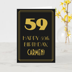 59:e födelsedagen - Art Deco Inspired Titta "59" o Kort