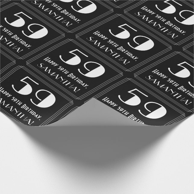 59:e födelsedagen - Art Deco Inspired Titta "59",  Presentpapper (Hörn)