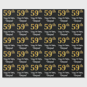 59:e födelsedagen: Elegant Luxurious Faux Guld Tit Presentpapper