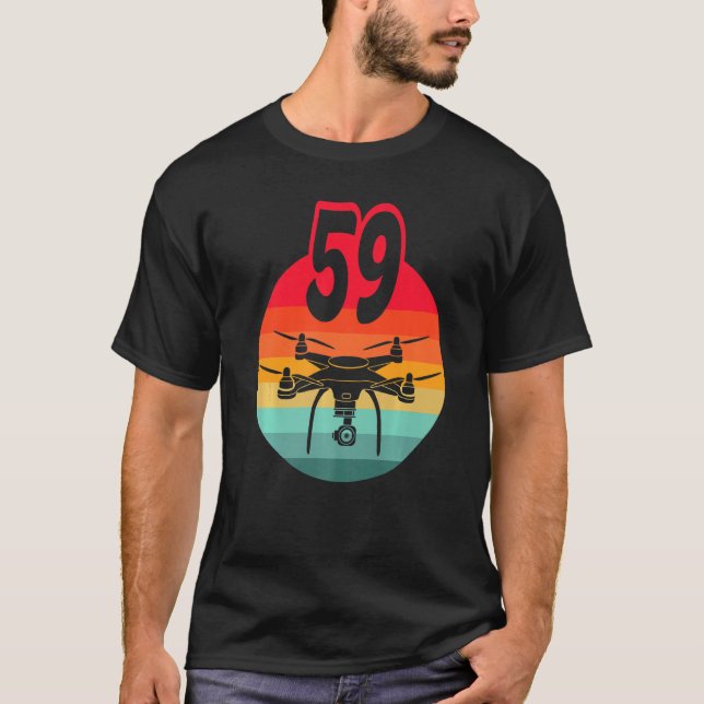 59:e födelsedagen: I Retro Remote Control Drones w T Shirt (Framsida)