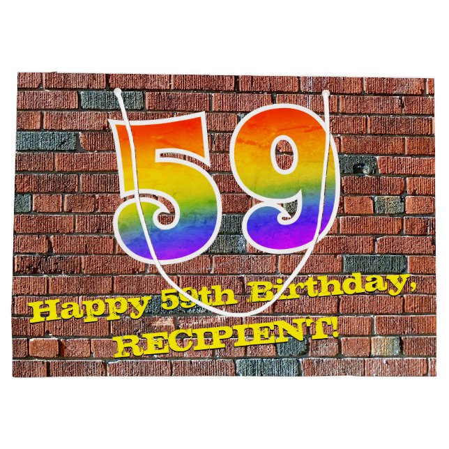 59:e födelsedagen: Roligt, Graffiti-Inspired Rainb (Baksidan)