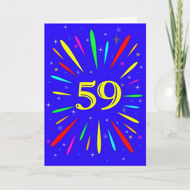 59:e födelsedagsexplosionskort kort (Framsida)
