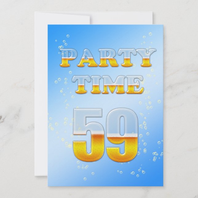 59:e födelsedagsfest inbjudan med öl (Framsida)
