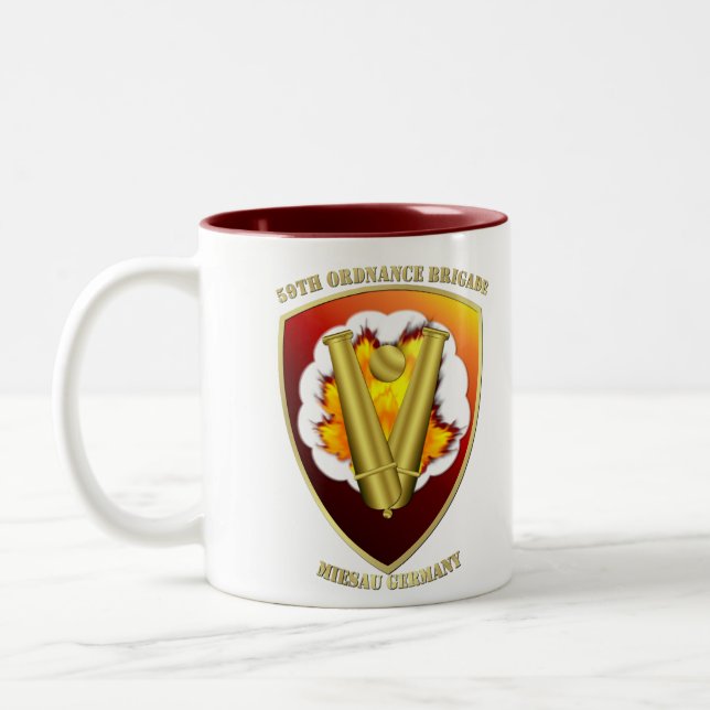 59:e ordnance Brigade Patch Två-Tonad Mugg (Vänster)