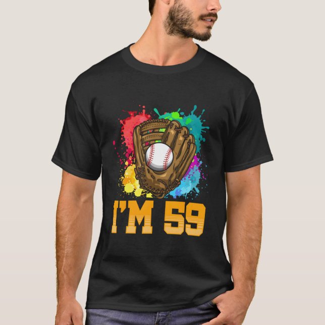 59 idrottar Glove Baseball Player 59:e T Shirt (Framsida)