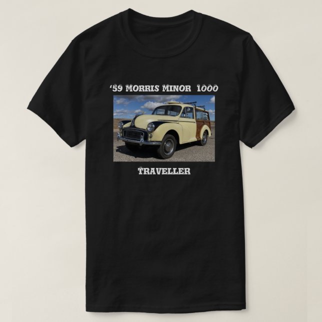 "59 Minor Traveler 1000 Woody på en T-shirt (Design framsida)