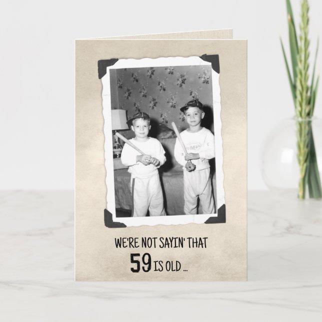 59th Birthday Humor Young Boys With Baseball Bats  Kort (Framsida)