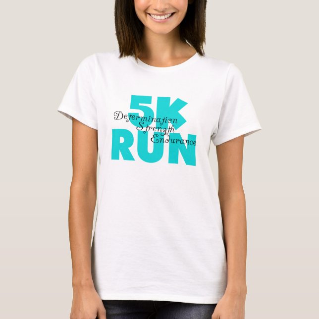 5 000 Springa Aqua Sports som körs Tee Shirt (Framsida)