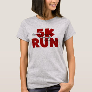 5 000 Springa Red Running Sports Athletics Tee Shirt