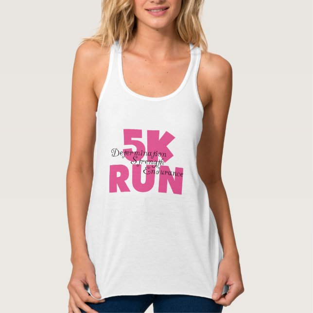 5 000 Springa Rosa Linne Med Racerback (Framsida)