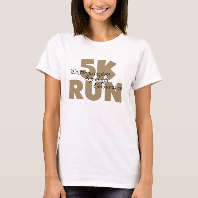 5 000 Springa Tan Athletics Sports Running Tee (Framsida)