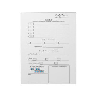 5-1 daglig livsmedelsspårare anteckningsblock