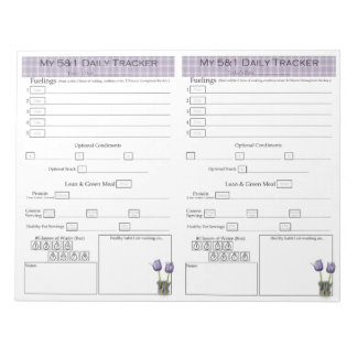 5-1 sidor för spårning av matvaror anteckningsblock