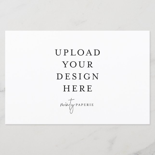 5,5 tum x 8,5 tum liggande, plant Lakan (Framsida)