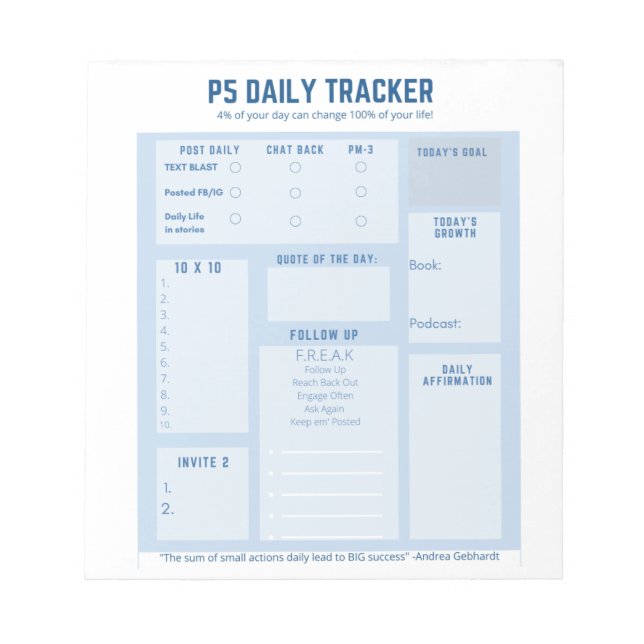 5,5-tums x 6-tums Anteckningsblock - 40 sidor (Framsida)