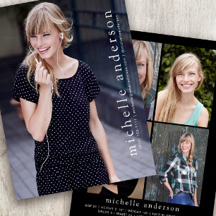 5,5 x 7,5-tums modernt komp-kort med 5 fotomodelle meddelande