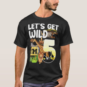 5 Ålder Zoo Birthday Safari Jungle Animal 5th B T Shirt