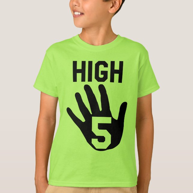 5 Åldersdag "High 5" T-Shirt (Framsida)