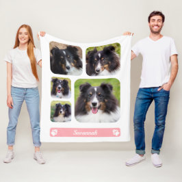 5 Anpassningsbars fotosamlingsmall med Namn på Ros Fleecefilt