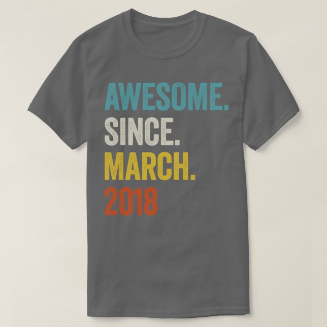 5 år Fantastisk sedan mars 2018 femte födelsedagen T Shirt (Design framsida)