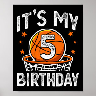 5 år Gamla barn Bysketbyll Sport 5:e födelsedagspo Poster