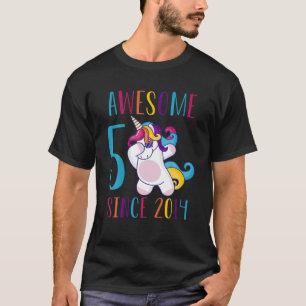 5 år gammal 5:e födelsedag Unicorn Dabbing Girl Pa T Shirt