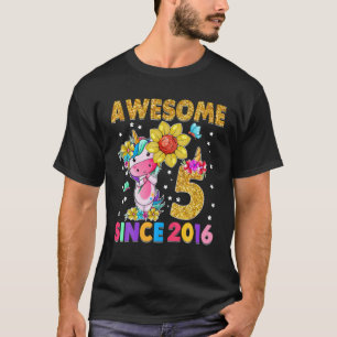 5 år gammal 5:e födelsedag Unicorn Girl Fantastisk T Shirt