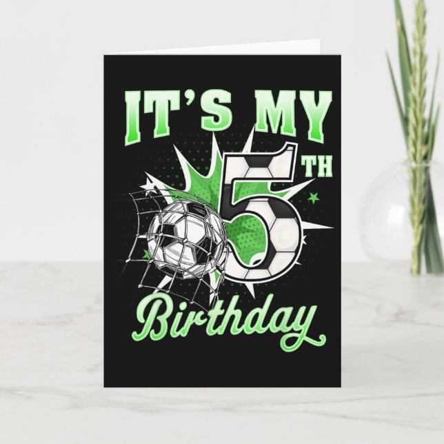 5 År Gammal Det Är Min 5-årsdag Fotboll Tröja  Kort (Framsida)