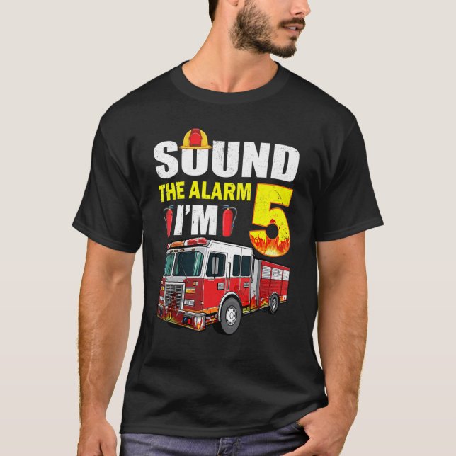 5 år gammal Det är min 5:e födelsedagspojken Fire  T Shirt (Framsida)