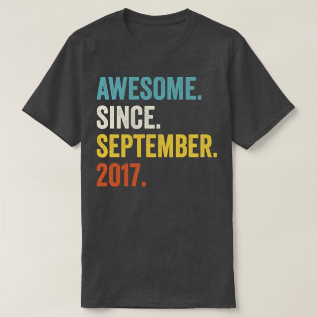 5 år gammal Fantastisk sedan september 2017 5:e fö T Shirt (Design framsida)