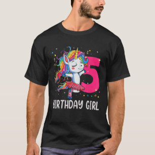 5 år gammal Unicorn Dabbing 5:e födelsedagsflick T Shirt