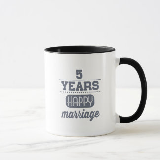 5 år lyckligt giftermål mugg