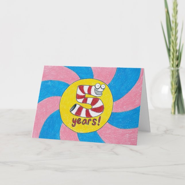 5 år nykterhetfödelsedag-/årsdagkort kort (Framsida)