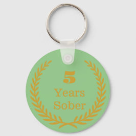 5 år Sober, Personalizable Sobriety Keepsak Nyckelring
