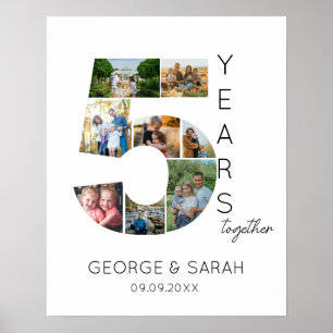 5 år tillsammans Foto Collage Bröllopsdag årsdag Poster