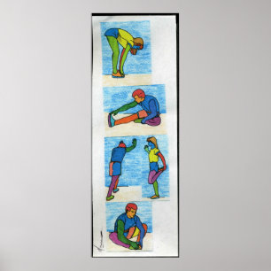 5 arbetssträckor som målar Poster