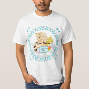 5-årig födelsedagsdag Unicorn-anpassningsbar T Shirt
