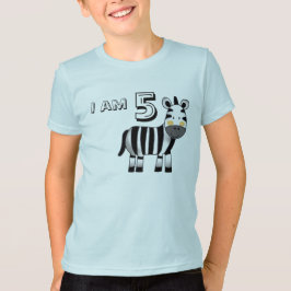 5-årig födelsedagspojke/flickpresent (zebra) tee shirt