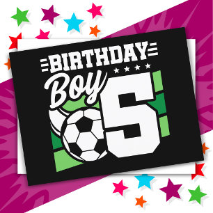 5 Årig Fotbollsfest 5-års Födelsedags Pojke Vykort