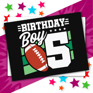 5-årig fotbollstema för pojke på 5-årsdag vykort