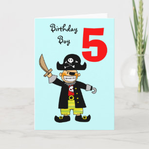 5-årig pirat-pojke kort