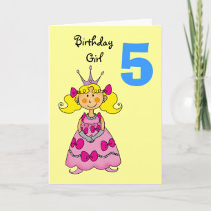 5-årig prinsessa (blondinskt hår) kort