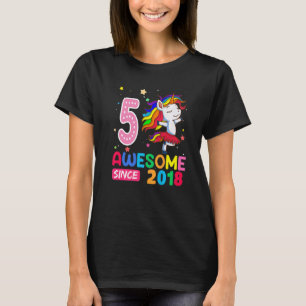 5-åriga flickor Tonåringar Unicorn 5:e födelsedage T Shirt