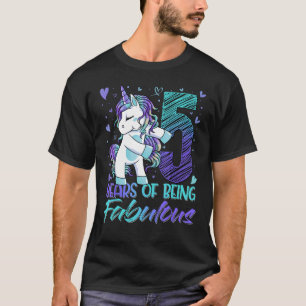 5-åriga gåvor Unicorn-blommor 5:e födelsedagskalke T Shirt